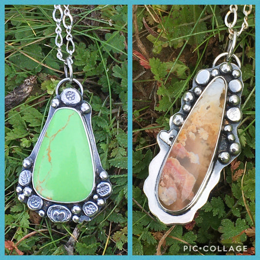 New Necklaces in the Shop! Gaspeite & Plume Agate!