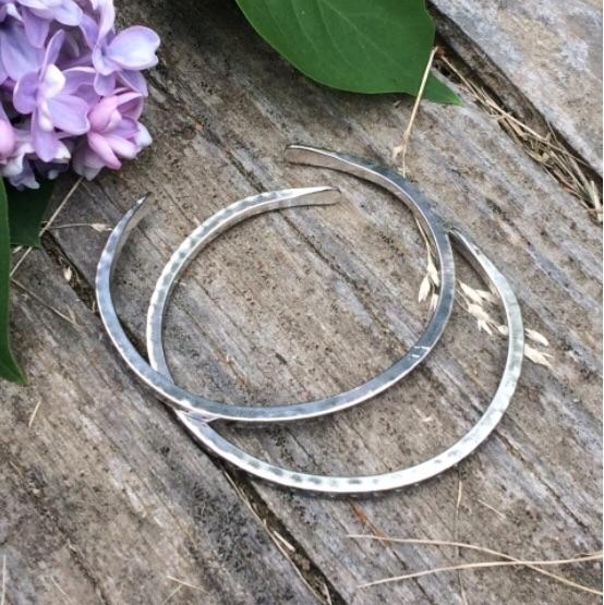 Stamped Silver Square Wire Cuffs All Handmade Mothers On The Mountain Jewelry