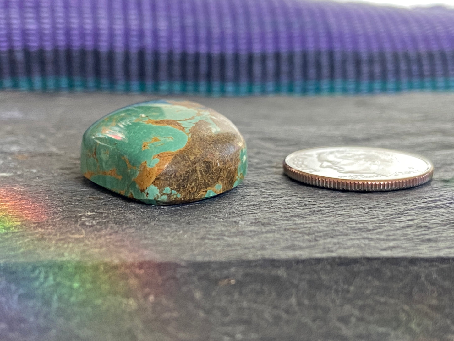 Large Abstract Teardrop Tyrone Turquoise Cabochon