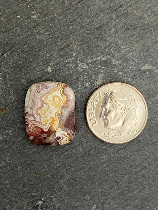 Square-Like Red Crazy Lace Agate Cabochon