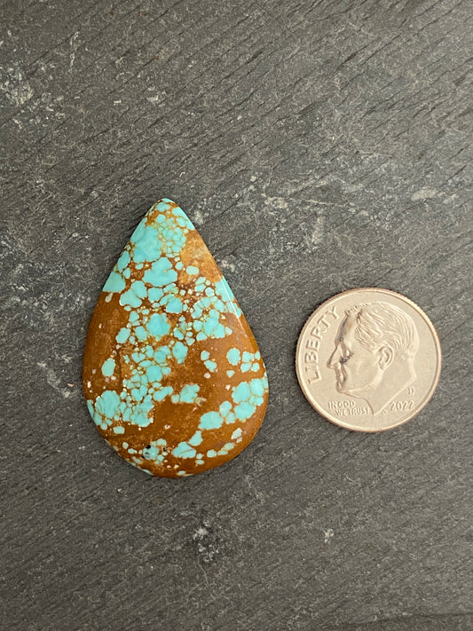 Spotted Sky Blue Large Teardrop Turquoise Cabochon