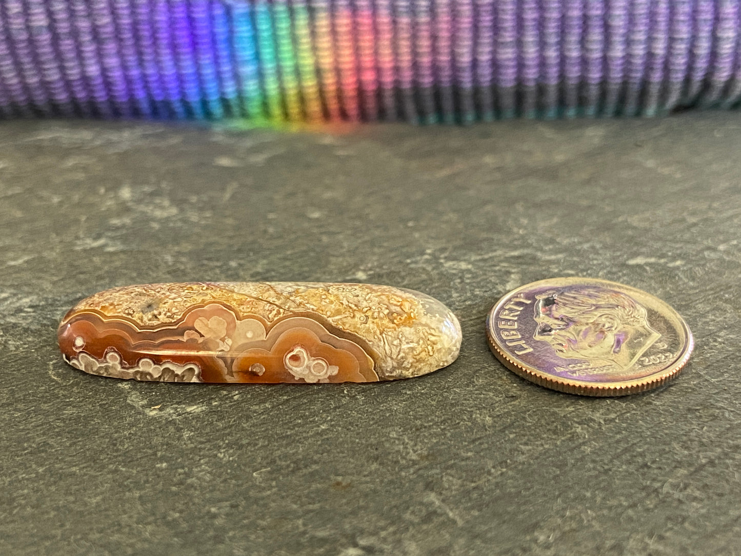 Sunset Crazy Lace Agate Long Oval Cabochon