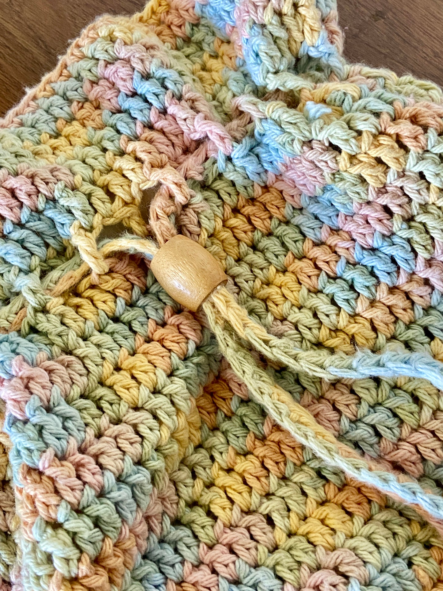 Crochet Sling Bag ~Pastel Color Cotton W/cotton liner -All Handmade