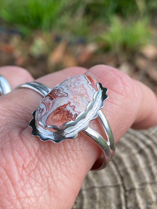Dryhead Creek Agate  Ring All Handmade Size 11