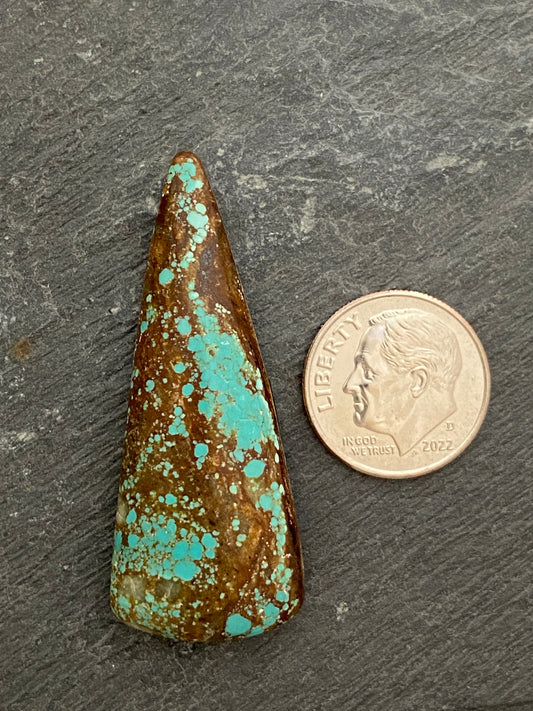 Large Spear of Number 8 Turquoise Cabochon
